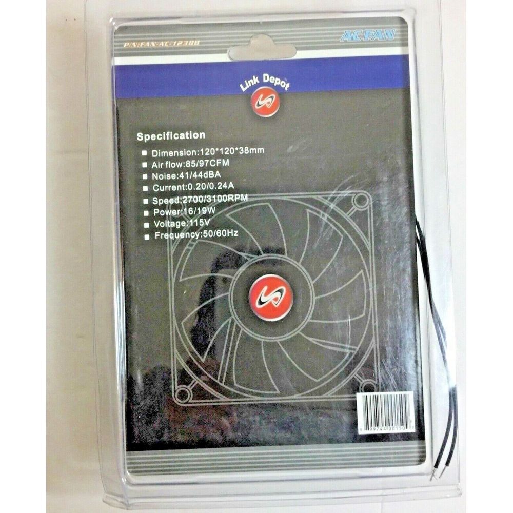 Link Depot‎ Cooling Fan Ball Bearing PC Computer Case Metal 120x120x38mm AC 115V